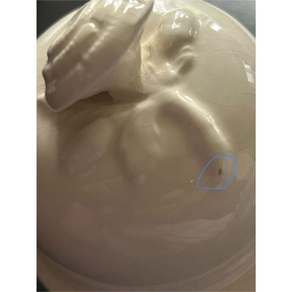 Vintage Leedsware Creamware Coffee Pot with Domed Lid Hand Formed Pattern (8872) - Picture 9 of 9